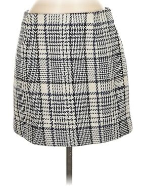 H&M Black & Cream Plaid Mini Skirt